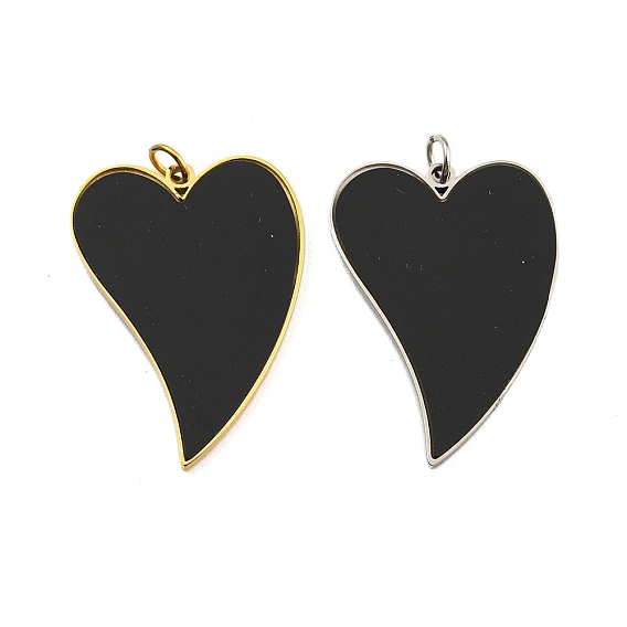 Ионное покрытие (ip) 304 подвески из нержавеющей стали, с эмалью и кольцом для прыжков, шарма сердца