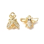 Латунные микро проложить кубического циркония прелести, пчелы/муха, долговечный, без никеля , реальный 18 k позолоченный