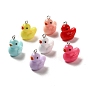 Acrylic Pendants, with Iron Ring, Duck