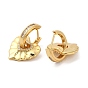 Brass Micro Pave Cubic Zirconia Dangle Hoop Earrings, Heart