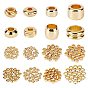 160Pcs 8 Style Brass Spacer Beads, Long-Lasting Plated, Textured, Mixed Shape