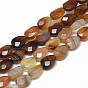 Natural Red Agate Bead Strands, Faceted, Dyed, Drop