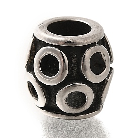 304 Stainless Steel European Beads, Large Hole Beads, Barrel