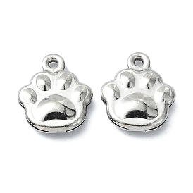304 Stainless Steel Charms, Paw Print Charms