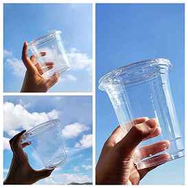 Plastic Disposable Cup, with Lids, for Milk Tea, Drink