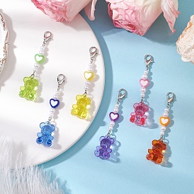 Медвежонок акриловый подвесной декор, с цинковым сплавом застежками омаров коготь