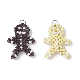 2 шт. подвески из стеклянных бусин, Колобок, с целью перехода в кольце