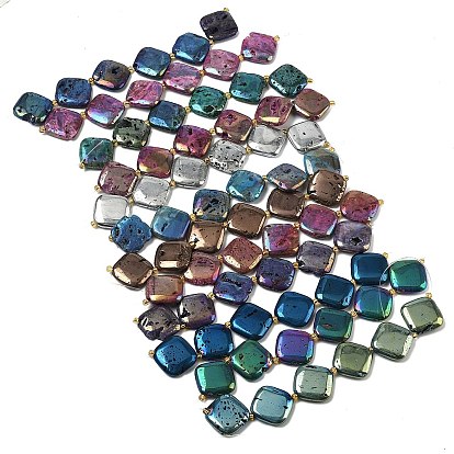 Гальванические природные друзы геод, ромб, с бисером