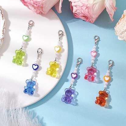 Медвежонок акриловый подвесной декор, с цинковым сплавом застежками омаров коготь