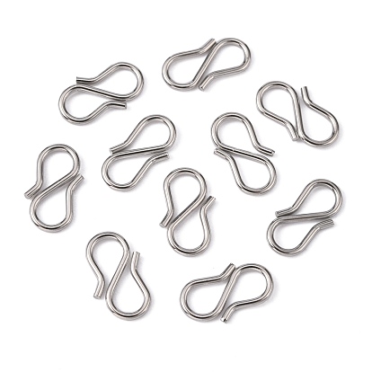 304 Stainless Steel S-Hook Clasps, 12x6x1mm