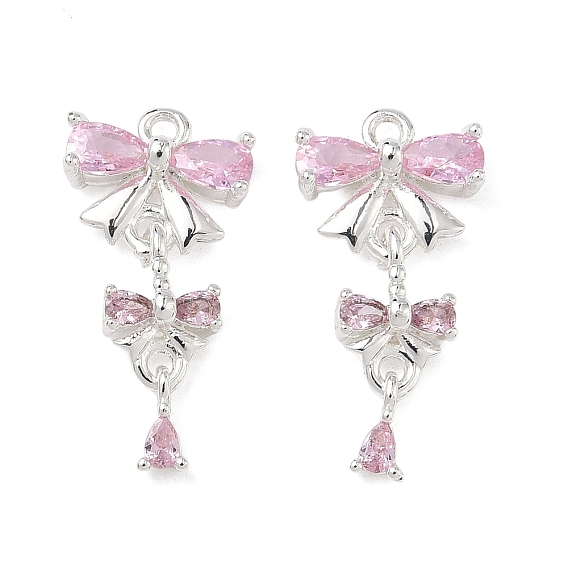 Латунные микро проложить кубического циркония подвески, бантом прелести