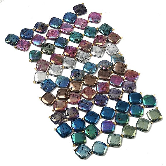 Гальванические природные друзы геод, ромб, с бисером