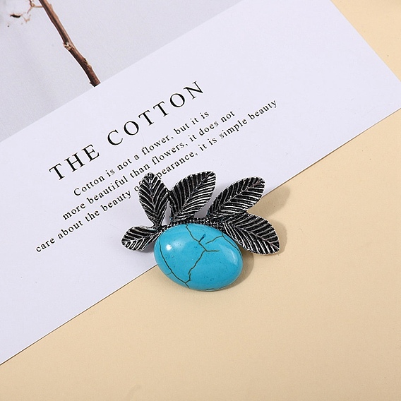 Gemstone Brooches, Leaf