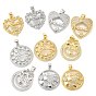 Mother's Day Theme Rack Plating Brass Micro Pave Cubic Zirconia Pendants, Long-Lasting Plated, Lead Free & Cadmium Free