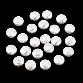 Perles de nacre en plastique ABS, tourbillonner plat rond