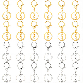 24 шт. 2 застежки для брелков из цветного сплава