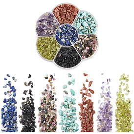 Natural & Synthetic Mixed Gemstone Chip Beads, No Hole/Undrilled