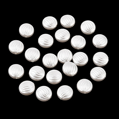 Perles de nacre en plastique ABS, tourbillonner plat rond