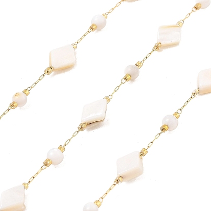 Ионное покрытие (ip) 304 цепи для канцелярских скрепок из нержавеющей стали, пайки, с стеклянные бусы, ромб