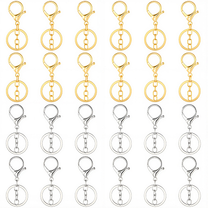 24 шт. 2 застежки для брелков из цветного сплава