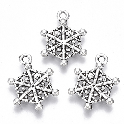 Tibetan Style Alloy Pendants, Lead Free & Cadmium Free, Snowflake