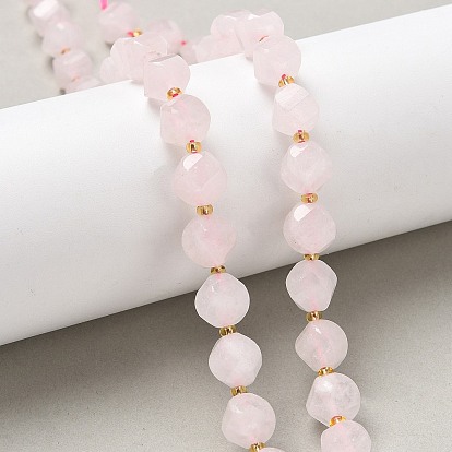 Природного розового кварца нитей бисера, граненые, твист, с бисером