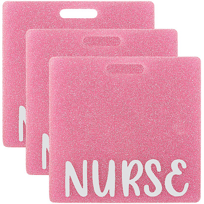 Акриловые подвески, прямоугольник со словом медсестра, с блеском порошок