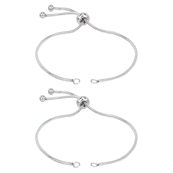 Регулируемый 304 браслет из нержавеющей стали, слайдерные браслеты