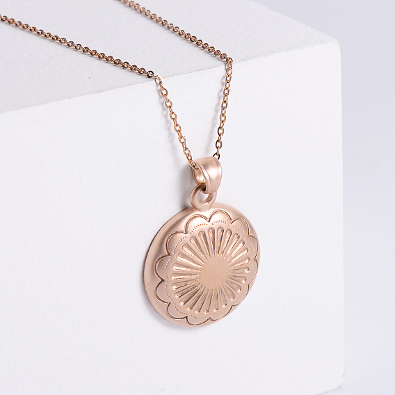 Мужские ожерелья с подвеской-цветком из нержавеющей стали в винтажном стиле