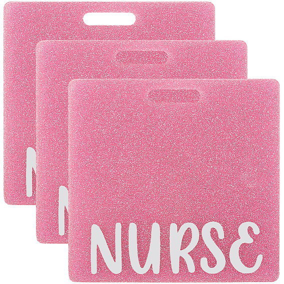 Акриловые подвески, прямоугольник со словом медсестра, с блеском порошок