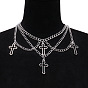 Модные готические ожерелья из сплава с крестом и кисточками для женщин