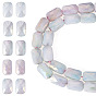 1Strand Anti-Tarnish Electroplate Glass Beads Strands, Imitation Gemstone, Rectangle, AB Color Plated, Faceted, Two Tone