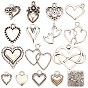 90 шт 15 подвески из сплава в тибетском стиле, сердце