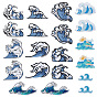 20шт. 10 стили: нашивки в форме морской волны, вышитые на компьютере, пришивные/приклеиваемые утюгом/швом, аксессуары для костюма