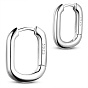SHEGRACE 925 Sterling Silver Hoop Earrings, with S925 Stamp, Oval