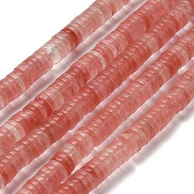 Cherry Quartz Glass Beads Strands, Disc, Heishi Beads