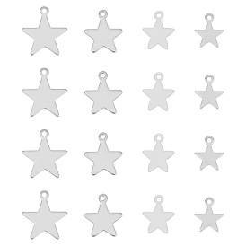 Unicraftale Stainless Steel Laser Cut Charms, Blank Stamping Tag, Star