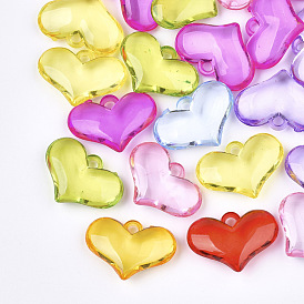 Transparent Acrylic Pendants, Heart
