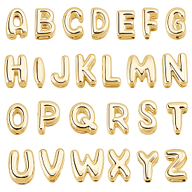 1Bag Rack Plating Brass Pendants, Letter A~Z Charms, Cadmium Free & Lead Free, Long-Lasting Plated