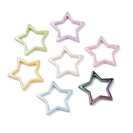 UV Plating Opaque Acrylic Beads, Five-Pointed Star