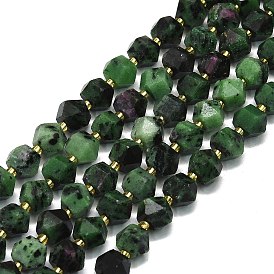 Натуральный рубин в цоизита бусин пряди, граненые, восьмиугольный