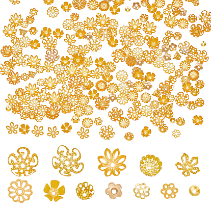 360 шт. 12 стили железные колпачки для бусин, цветок