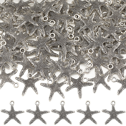100 шт. Подвески из сплава в тибетском стиле, без свинца и без кадмия, морская звезда / морские звезды