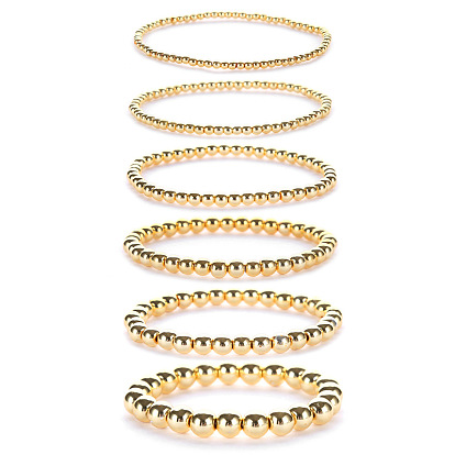 Браслеты из синтетического немагнитного гематита с эластичными бусинами для мужчин и женщин, круглые