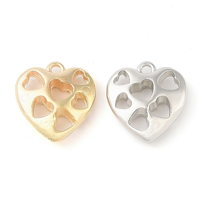 Colgante de plástico ccb, corazón con corazón hueco
