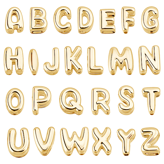 1Porte-sacs avec pendentifs en laiton plaqué, lettre a ~ z charmes, sans cadmium et sans plomb, plaqué longue durée