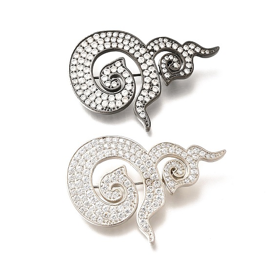 Тайские традиционные броши из латуни с микропаве из прозрачных кубических цирконий в виде девяти цифр, долговечный, без кадмия и без свинца