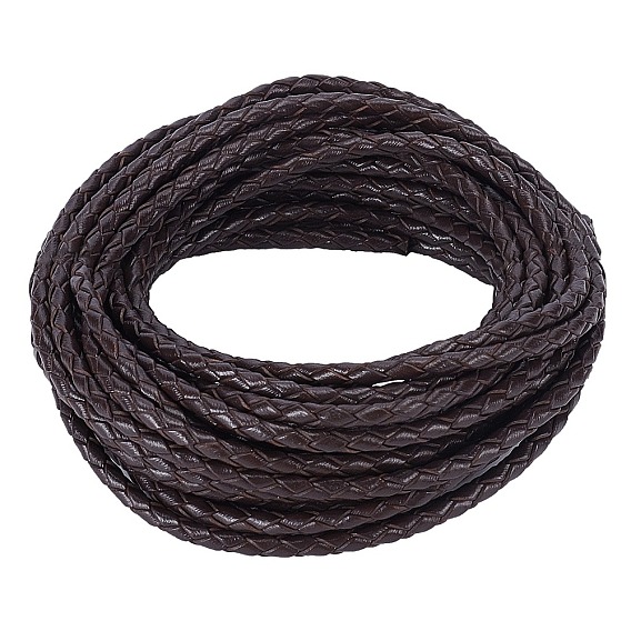 Оплетенный шнур из натуральной кожи, кожаный шнур ювелирных изделий, ювелирные изделия DIY делает материал