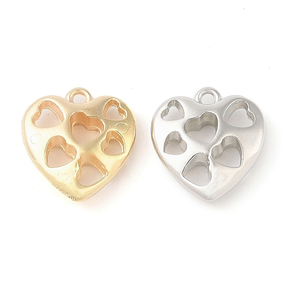 CCB Plastic Pendant, Heart with Hollow Heart