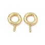 Brass Screw Eye Peg Bails, for Half Drilled Beads, Rack Plating, Long-Lasting Plated, Cadmium Free & Lead Free